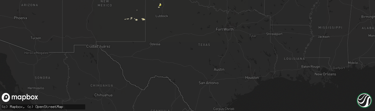 Hail map in Texas on May 7, 2021