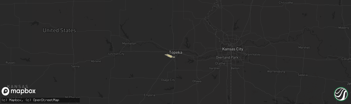 Hail map in Topeka, KS on May 7, 2021