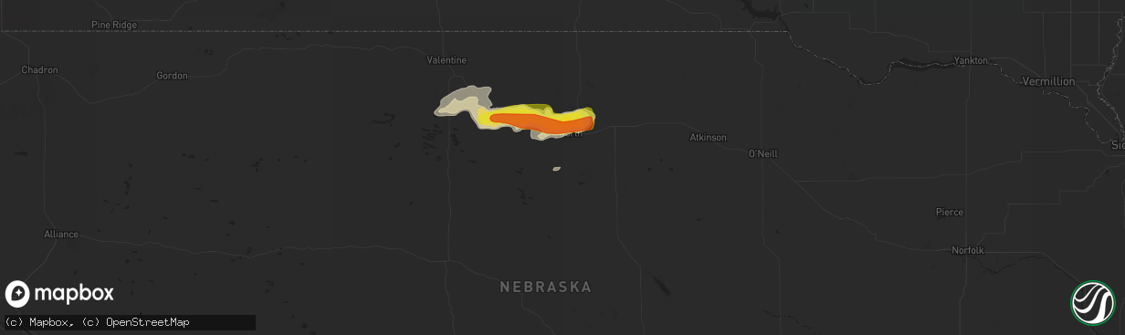 Hail map in Ainsworth, NE on May 7, 2022