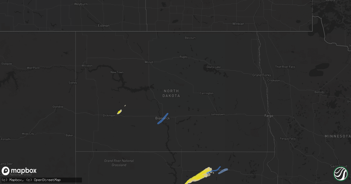 Hail map in North Dakota on May 7, 2022