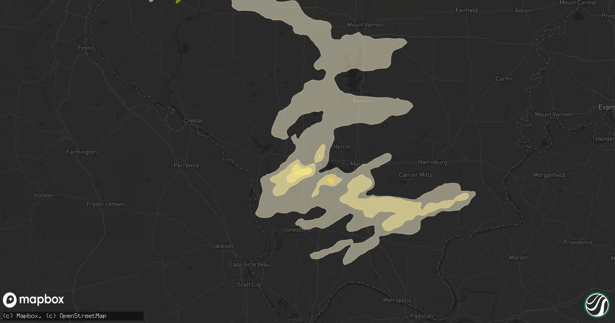 Hail map in Carbondale, IL on May 7, 2023