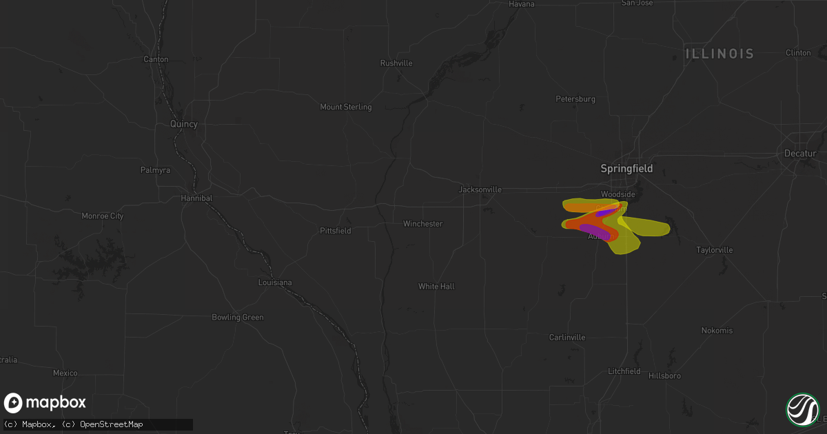 Hail map in Coralville, IA on May 7, 2023