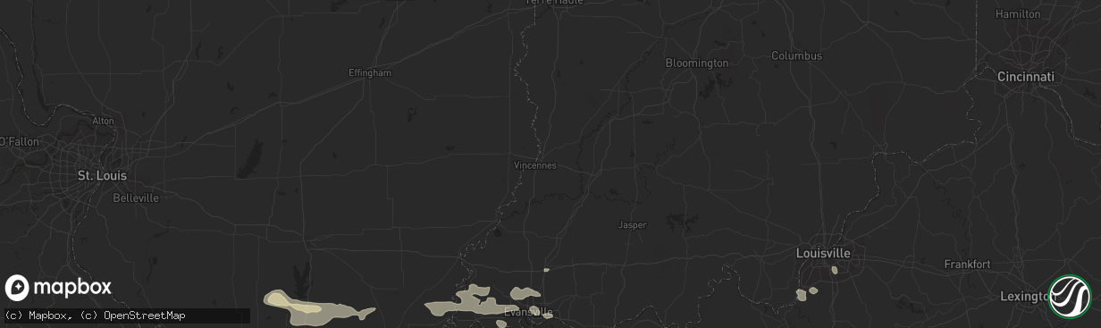 Hail map in Earlington, KY on May 7, 2023