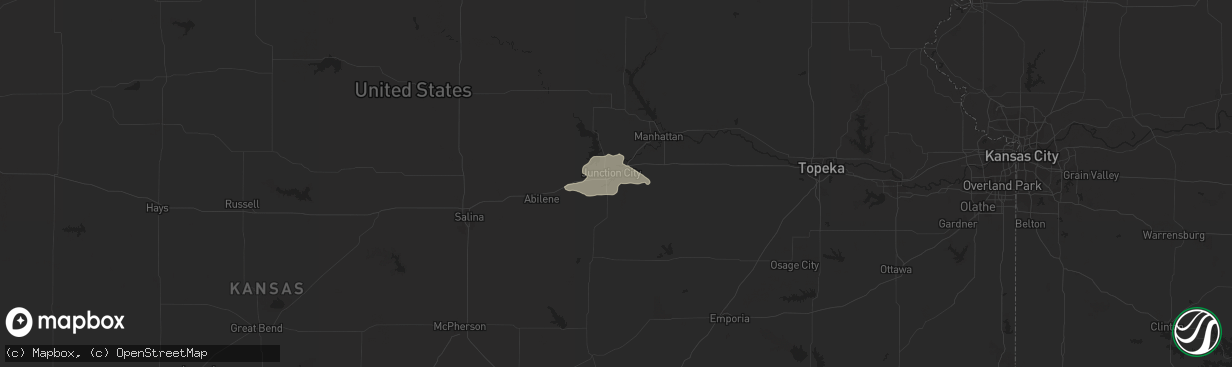 Hail map in Junction City, KS on May 7, 2023
