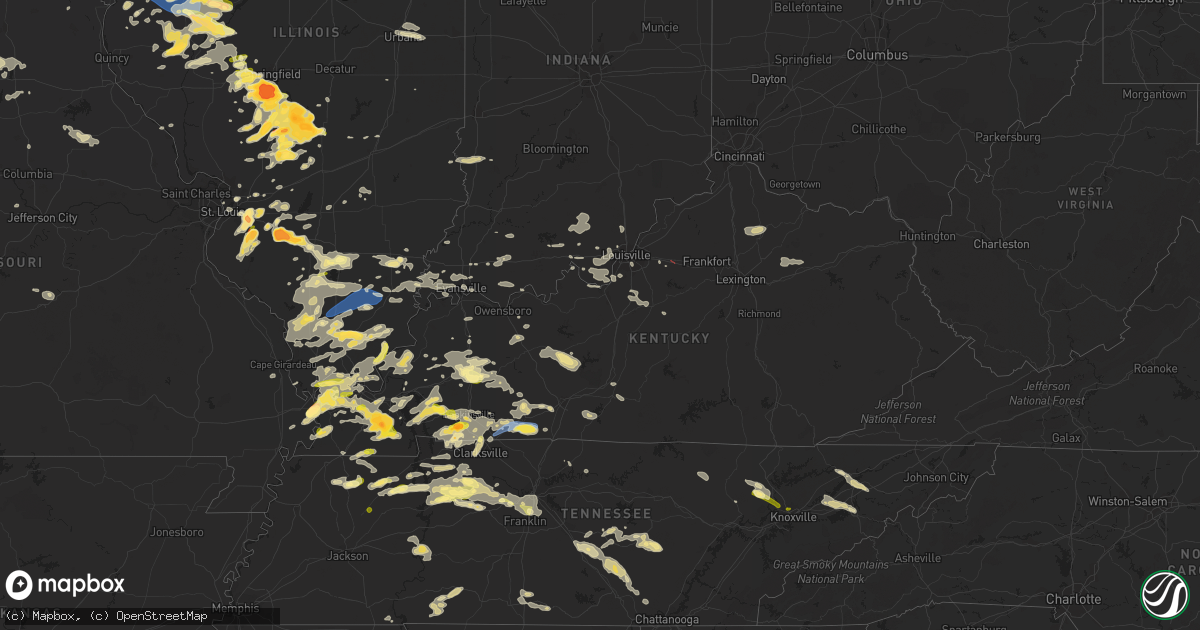 Hail map in Kentucky on May 7, 2023