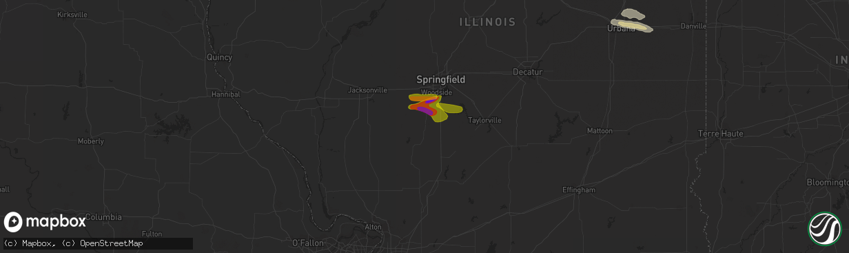 Hail map in Marion, IL on May 7, 2023
