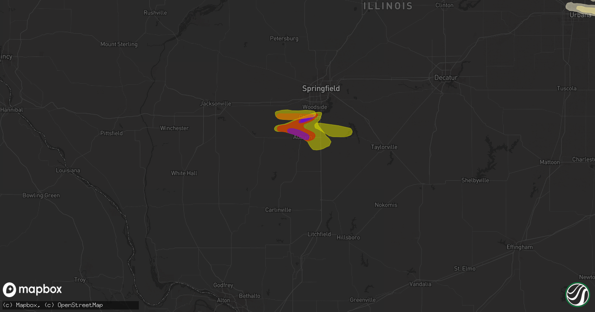 Hail map in White Plains, KY on May 7, 2023