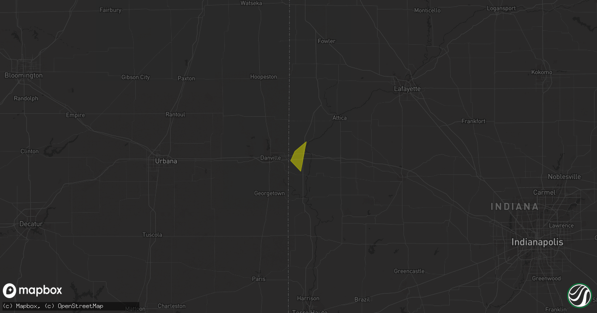 Hail map in Williamsport, IN on May 7, 2023