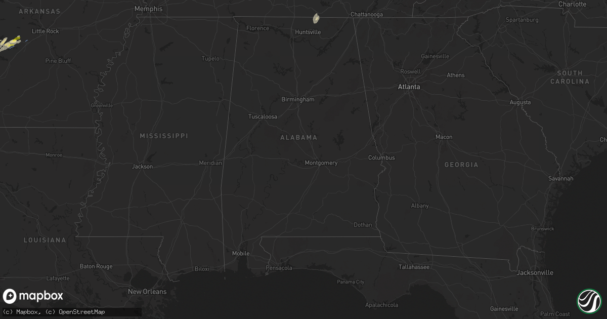 Hail map in Alabama on May 7, 2024