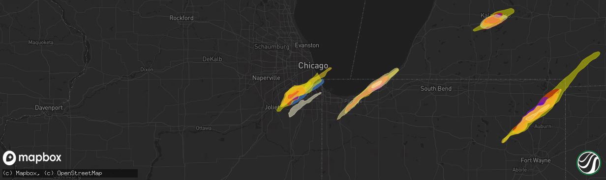 Hail map in Alsip, IL on May 7, 2024