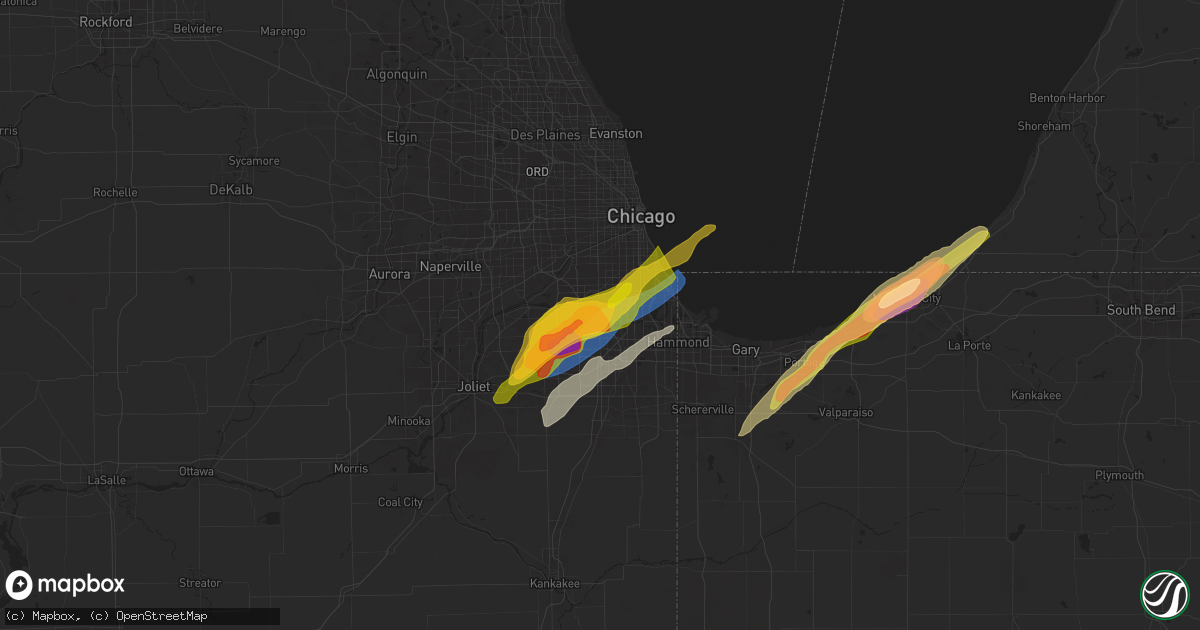 Hail map in Alsip, IL on May 7, 2024