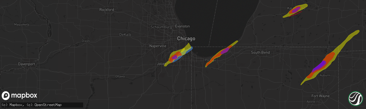 Hail map in Blue Island, IL on May 7, 2024