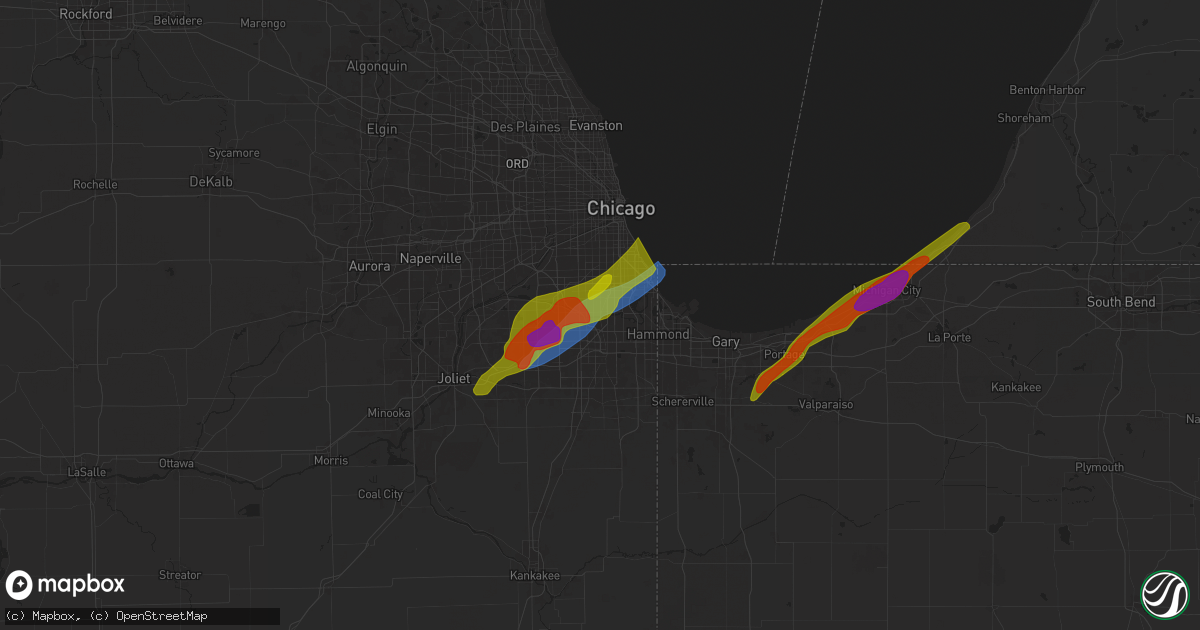 Hail map in Blue Island, IL on May 7, 2024