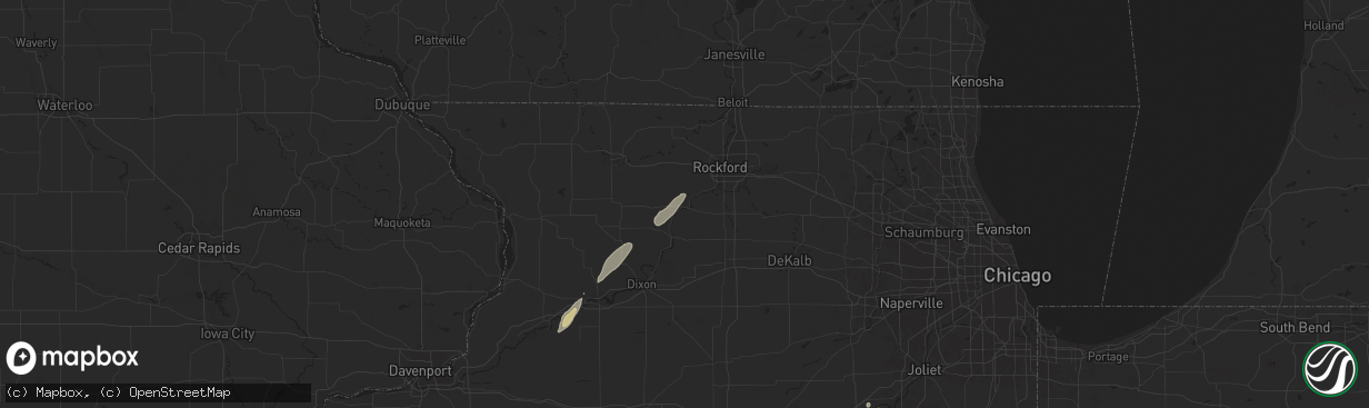 Hail map in Byron, IL on May 7, 2024