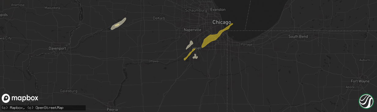 Hail map in Channahon, IL on May 7, 2024