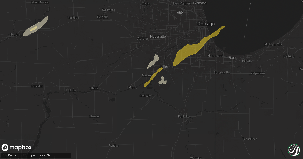 Hail map in Channahon, IL on May 7, 2024