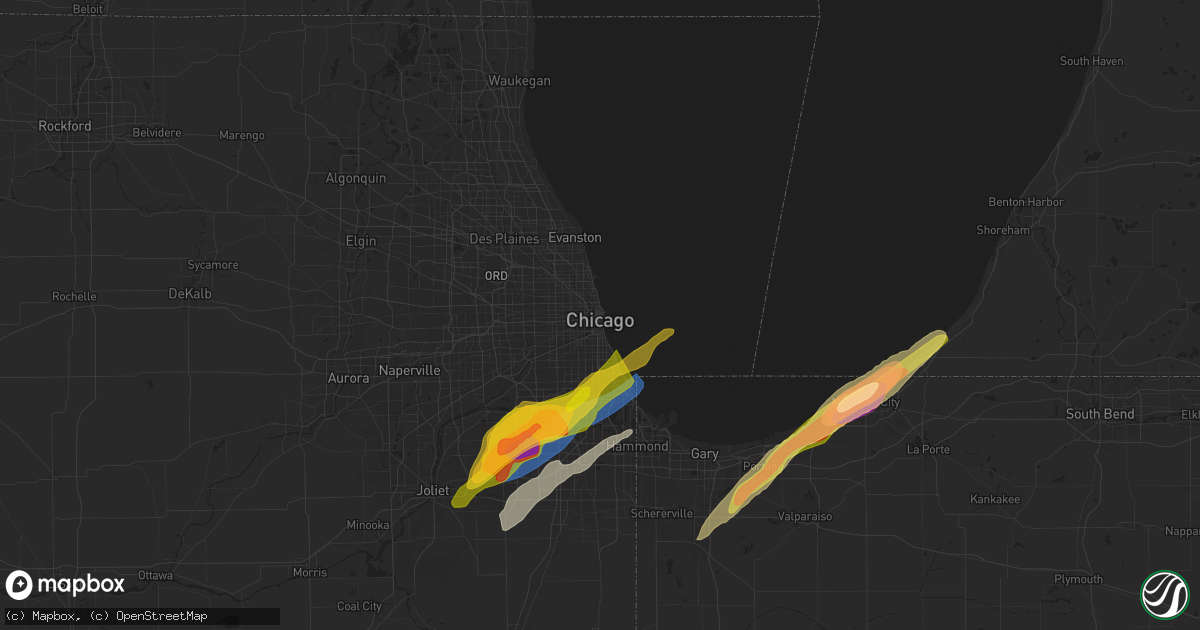 Hail map in Chicago, IL on May 7, 2024