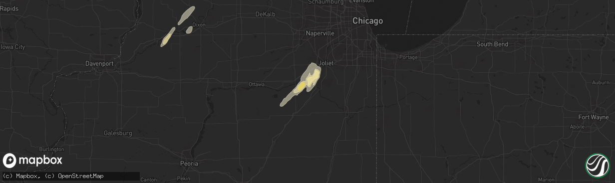 Hail map in Coal City, IL on May 7, 2024