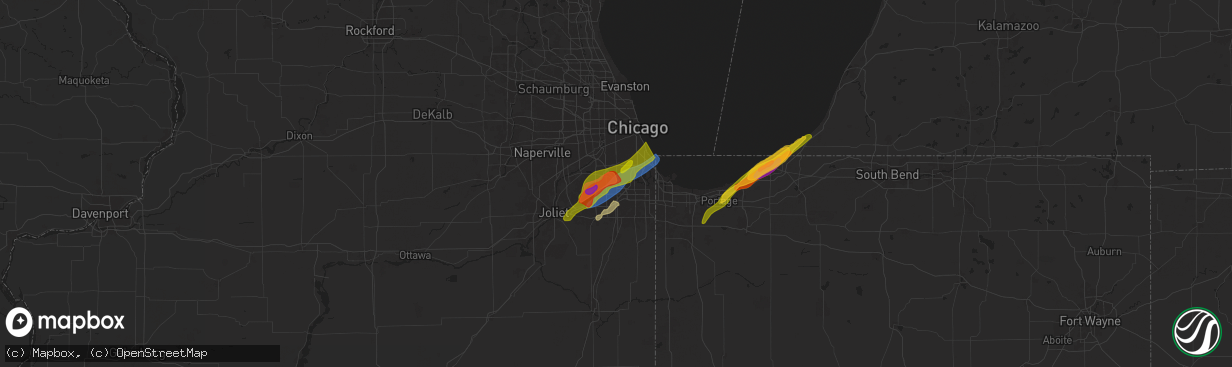 Hail map in Crestwood, IL on May 7, 2024