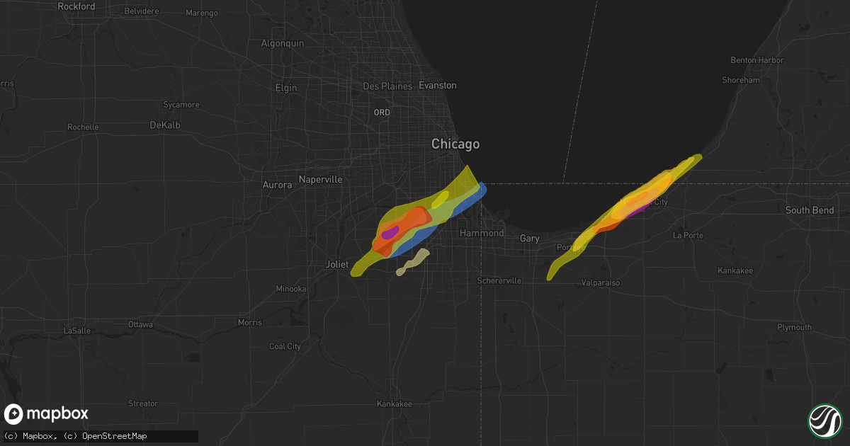 Hail map in Crestwood, IL on May 7, 2024