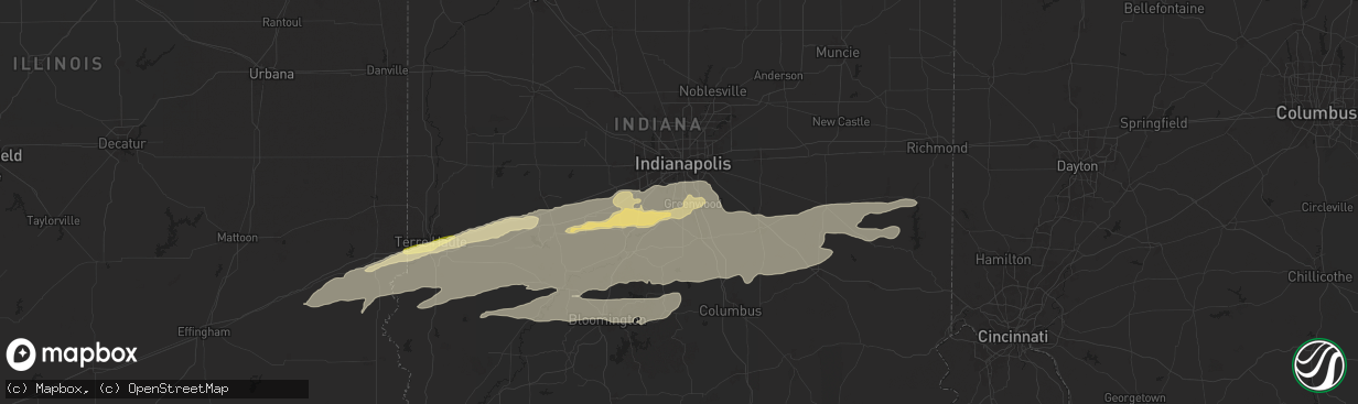 Hail map in Greenwood, IN on May 7, 2024