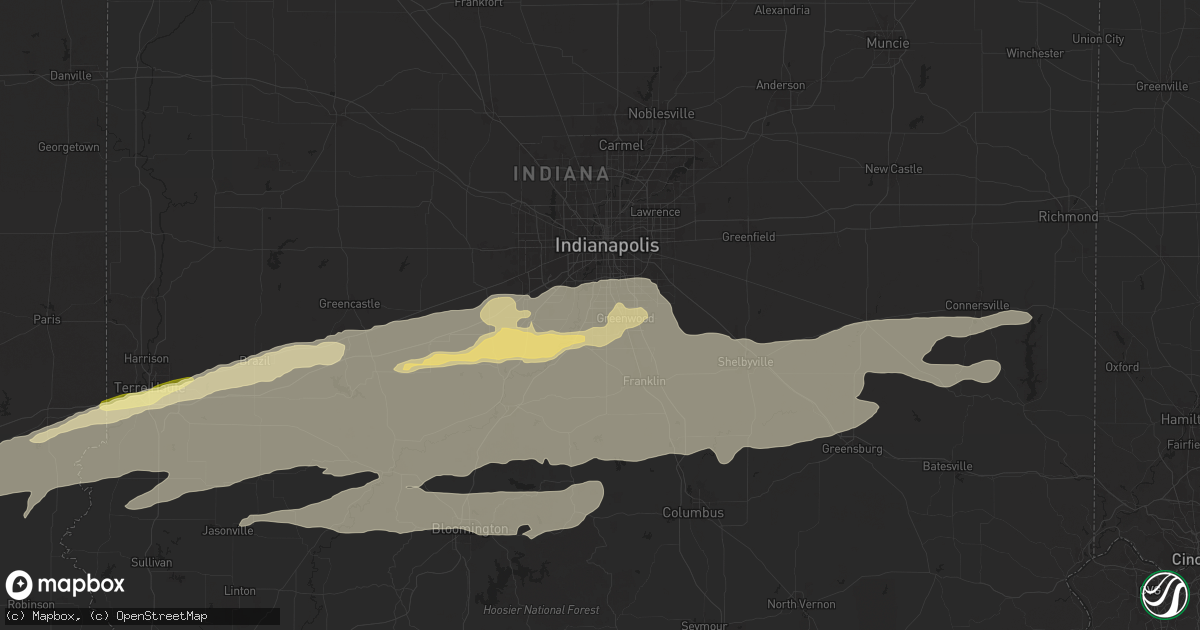 Hail map in Greenwood, IN on May 7, 2024