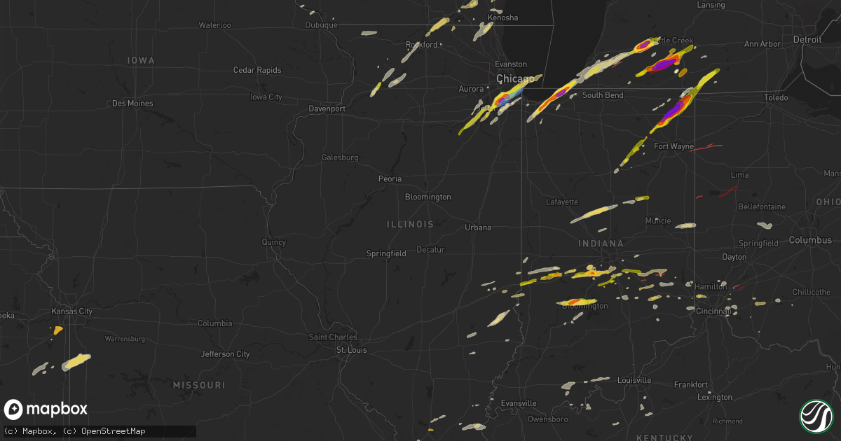 Hail Map in Illinois on May 7, 2024 - HailTrace