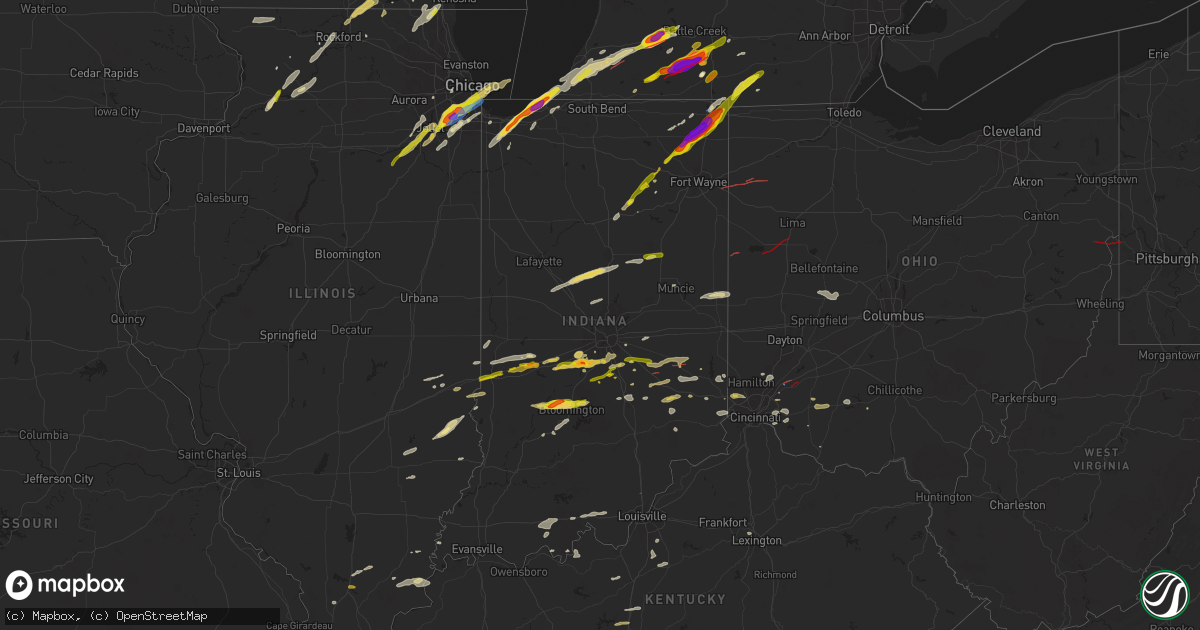 Hail Map in Indiana on May 7, 2024 - HailTrace