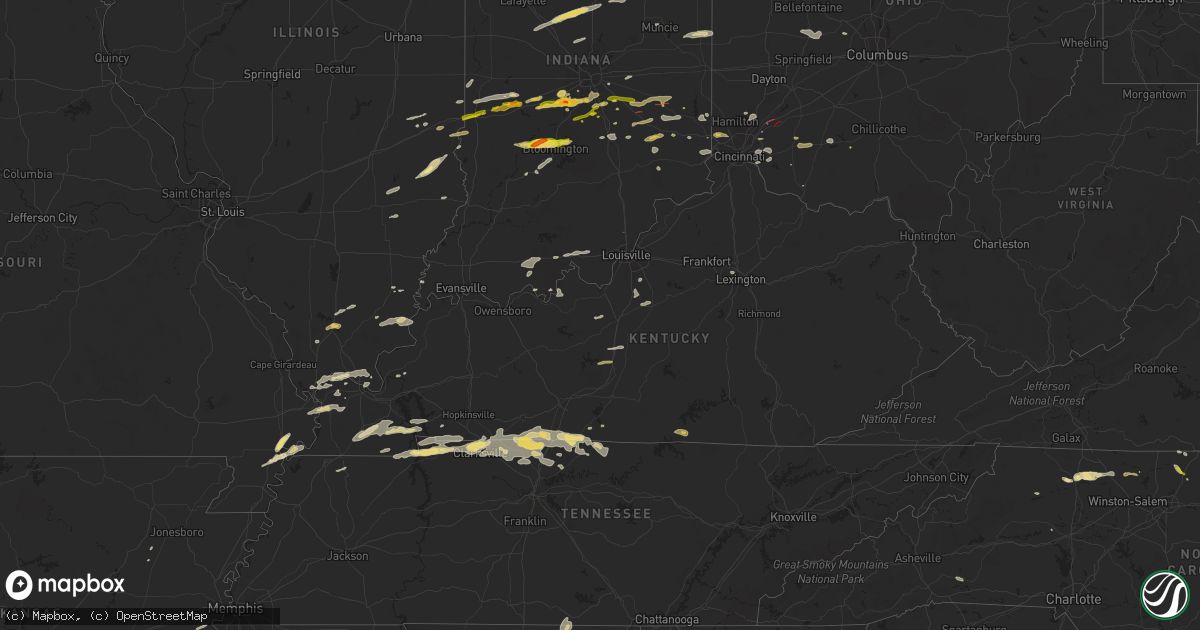 Hail map in Kentucky on May 7, 2024