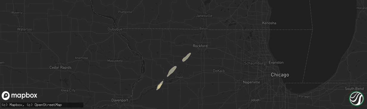 Hail map in Leaf River, IL on May 7, 2024