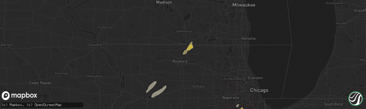 Hail map in Machesney Park, IL on May 7, 2024