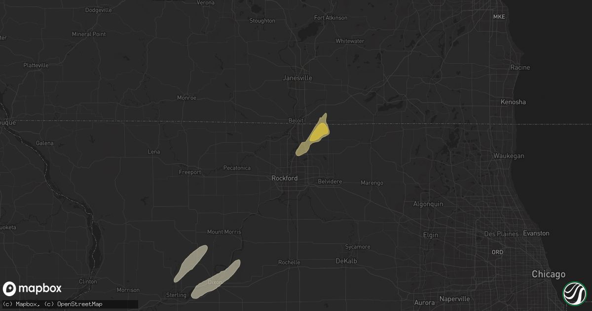 Hail map in Machesney Park, IL on May 7, 2024