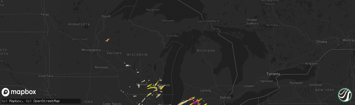 Hail map in Michigan on May 7, 2024