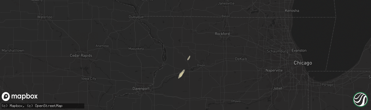 Hail map in Milledgeville, IL on May 7, 2024