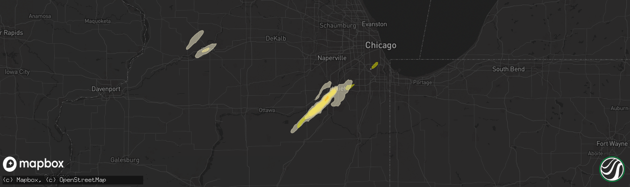 Hail map in Minooka, IL on May 7, 2024