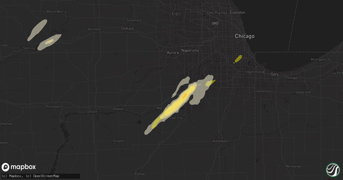 Hail map in Minooka, IL on May 7, 2024
