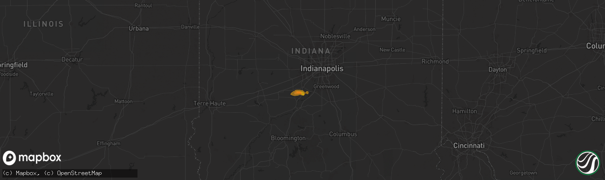 Hail map in Mooresville, IN on May 7, 2024
