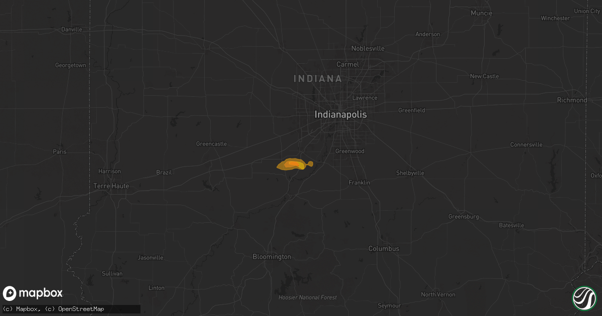 Hail map in Mooresville, IN on May 7, 2024