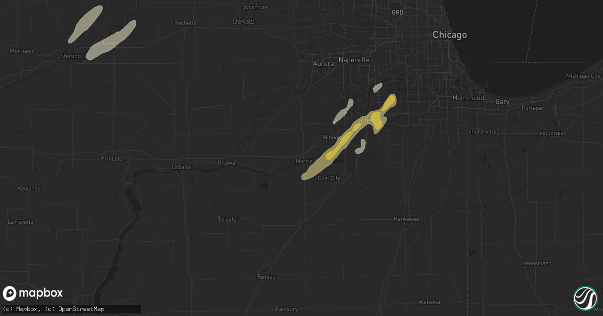 Hail map in Morris, IL on May 7, 2024