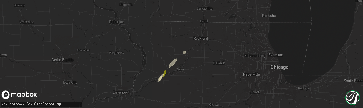 Hail map in Mount Morris, IL on May 7, 2024
