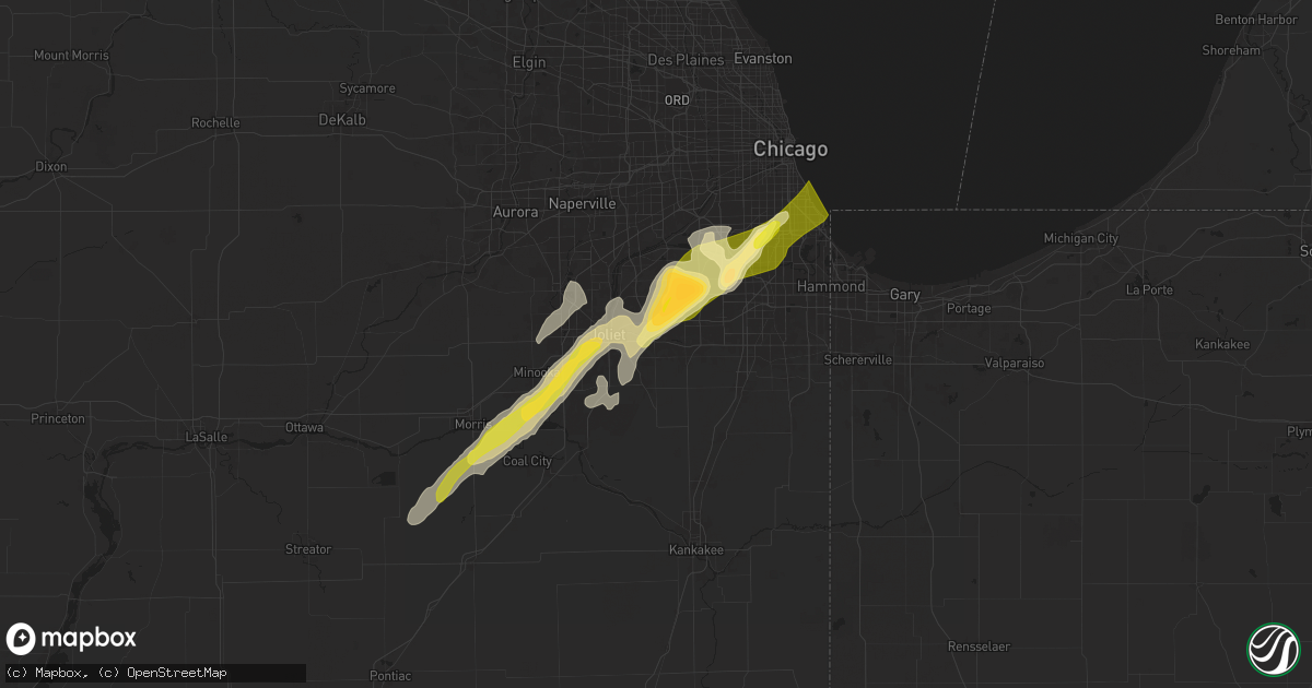 Hail map in New Lenox, IL on May 7, 2024