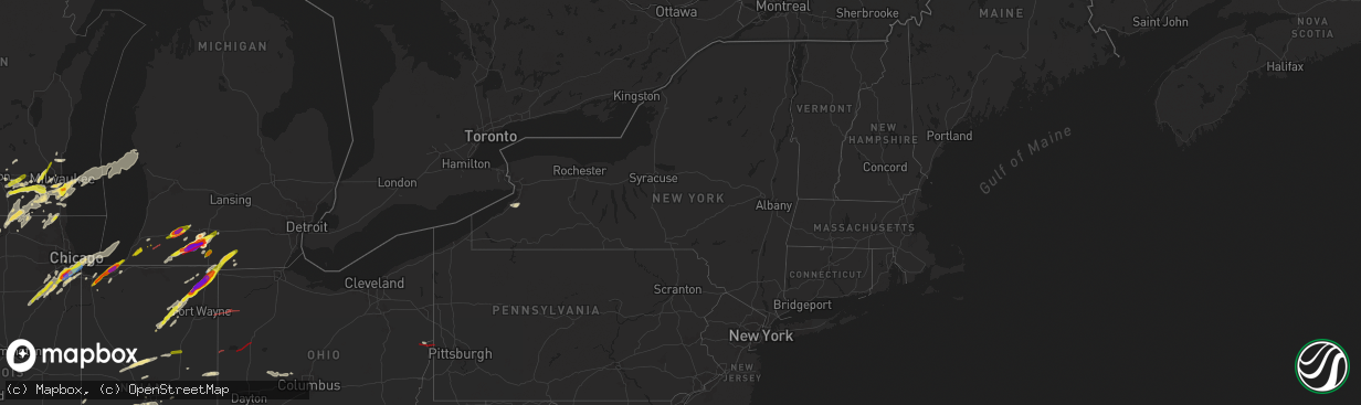 Hail map in New York on May 7, 2024