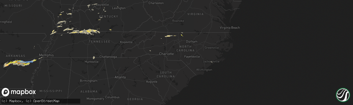 Hail map in North Carolina on May 7, 2024