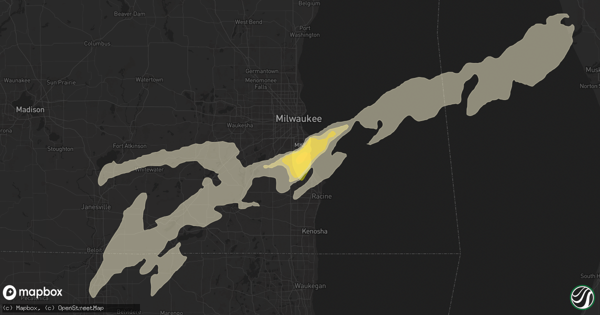 Hail map in Oak Creek, WI on May 7, 2024
