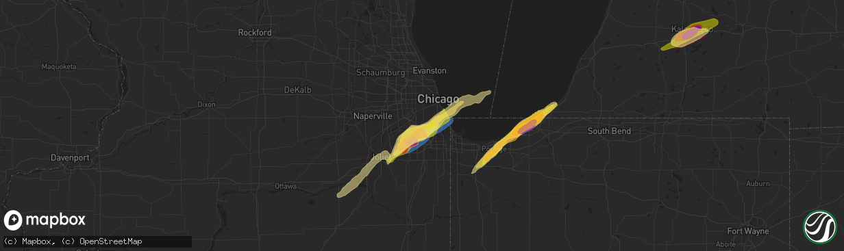 Hail map in Oak Lawn, IL on May 7, 2024