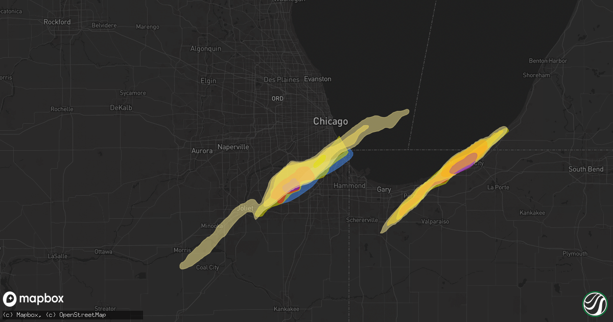 Hail map in Oak Lawn, IL on May 7, 2024