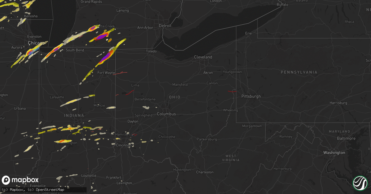 Hail map in Ohio on May 7, 2024