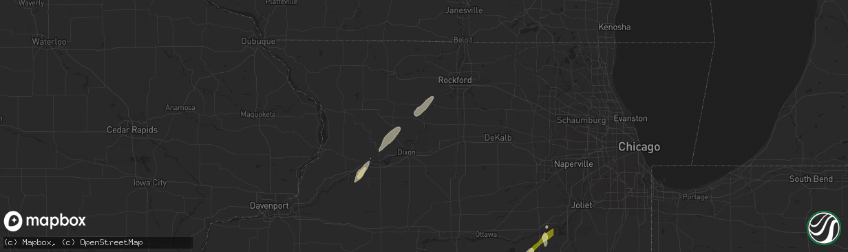 Hail map in Oregon, IL on May 7, 2024