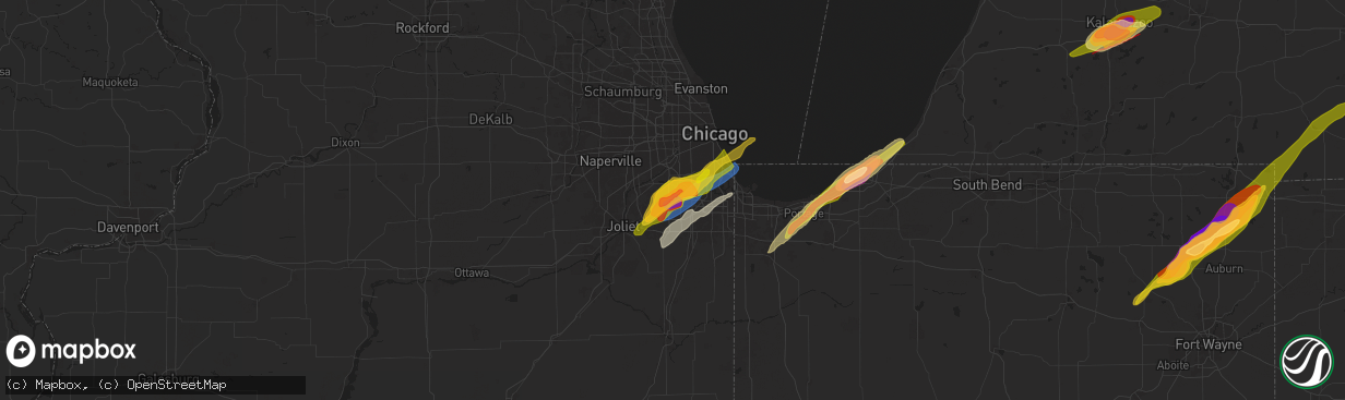 Hail map in Orland Park, IL on May 7, 2024