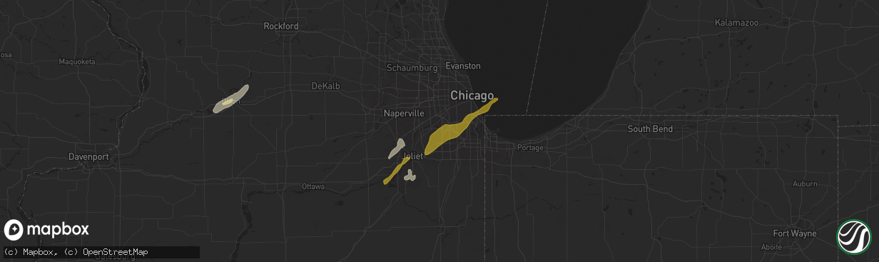 Hail map in Palos Park, IL on May 7, 2024